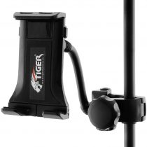 TIGER MSA35-BK | Microphone Stand Phone Holder | Fully Adjustable Gooseneck Mobile Phone Clamp | Black