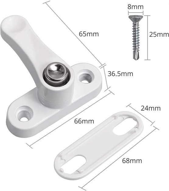 eSynic 4pcs Sash Blocker Jammer Strong Zinc Cast Alloy Sash Jammer Restrictor Baby Security Lock with Home Security Button Lock Function for Various UPVC/PVC Window Door and Home Child Baby Safety - Image 2