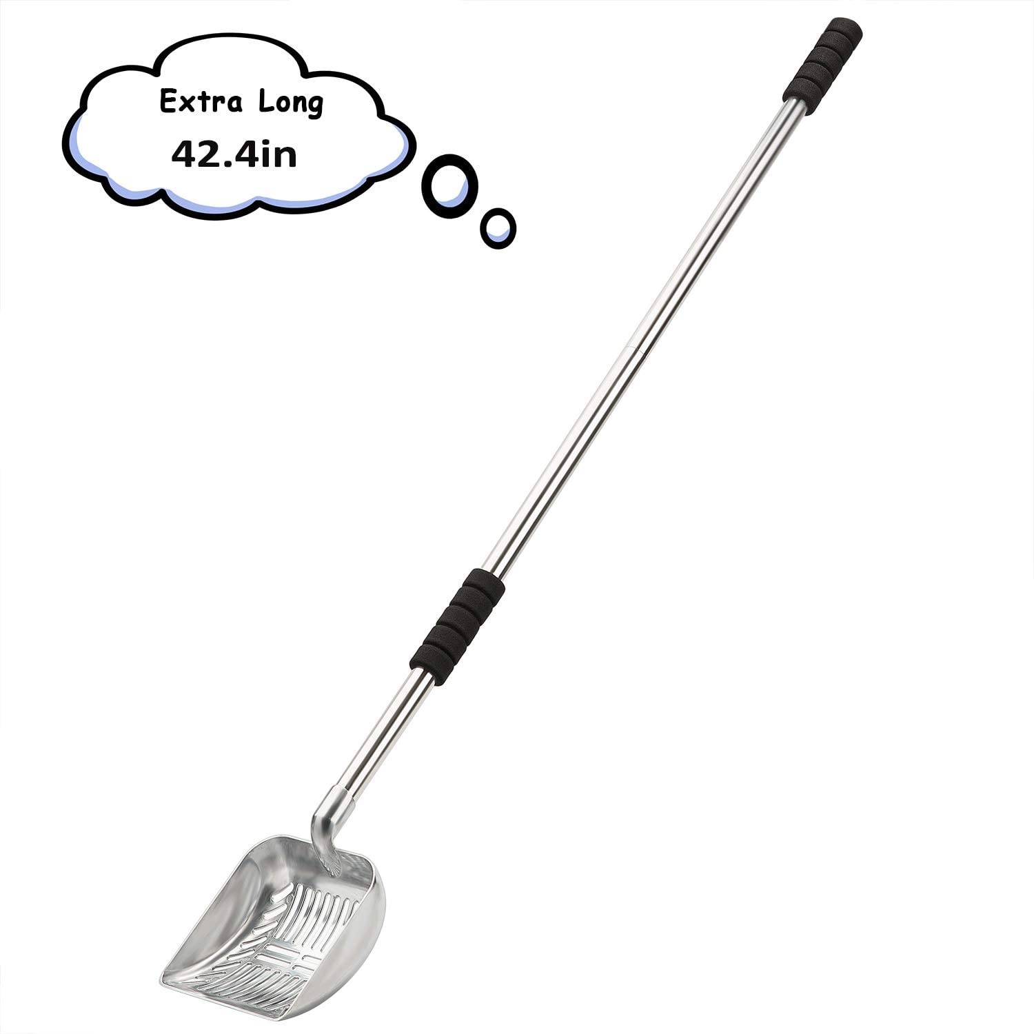 Cat Litter Scoop, 32.8in Long Handle No Bending Back Metal Pet Litter