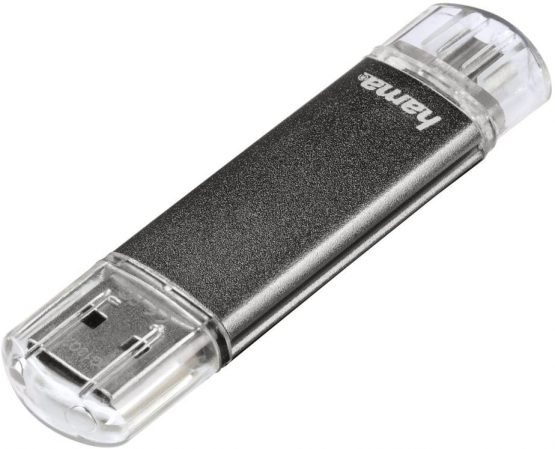 Hama 123925 Laeta Twin 32GB USB 2.0 Flash Pen Drive,Grey