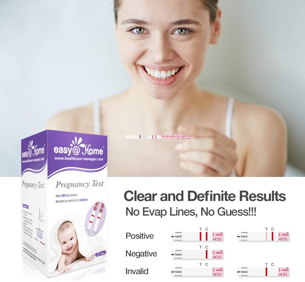 Easy@Home 25 Pregnancy Test Strips for Early Detection 10 mIU/ml, Fertility Test Kit, 25 HCG, 25HCG - Image 2