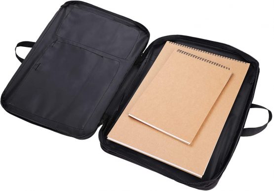 Portable Art Portfolio Case Waterproof A3 Drawing Board Bag Artwork Portfolio Carry Case Art Artist Folder Case Student Portfolio Drawing Painting Sketch Bag for Palette Paints Brushes Pencils - Image 2