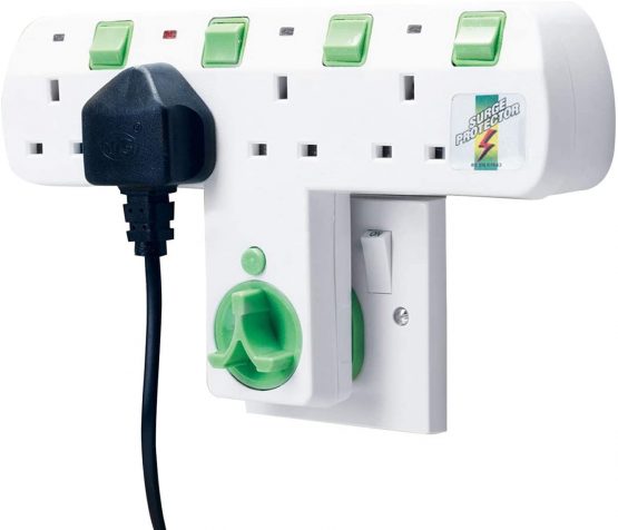BOCHAMTEC Cable Free Wall Socket 4 Way Roto Charger Adaptor Plug With 180 Degree Rating 3 pin,Surge Protection Eac is Independent With Indicator,Multi Plug Extension for Home, Office, Kitchen