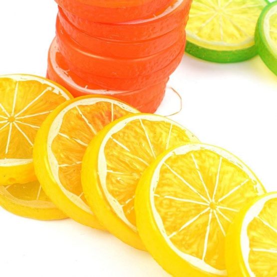 ICEBLUEOR Realistic Fake Artificial Lemon Limes Slice Simulation Fruit Decoration, Mini Small Simulation Lemon Slices Plastic Fake Artificial Fruit Model Party Kitchen Wedding Decoration (12 Pcs) - Image 2
