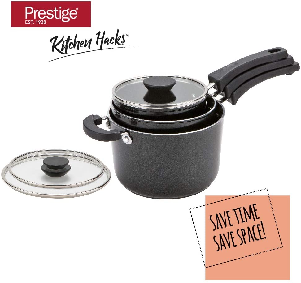 Prestige Kitchen Hacks 3 Piece Aluminium Cookware Set, Non Stick