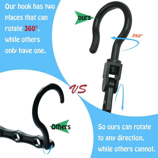 RedBee Magic Hangers 10 Pack Space Saving Clothes Hangers Organizer Closet Wardrobe Clothing Space Saver Sturdy for Heavy Clothes Multifunctional Hanging Amazing Multi Folding Hanger (Black, 10) - Image 2