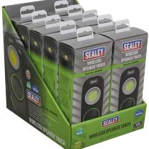 Sealey LED50WSDB 10W COB LED Rechargeable Torch with Wireless Speaker-Display Box of 10
