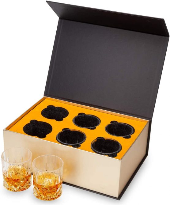 KANARS 6-Piece Whiskey Glasses Set, No-Lead Crystal Whisky Glass 300 ml for Cognac, Martini, Bourbon, Cocktail, Tequila, Unique Stylish Gift Box - Image 2