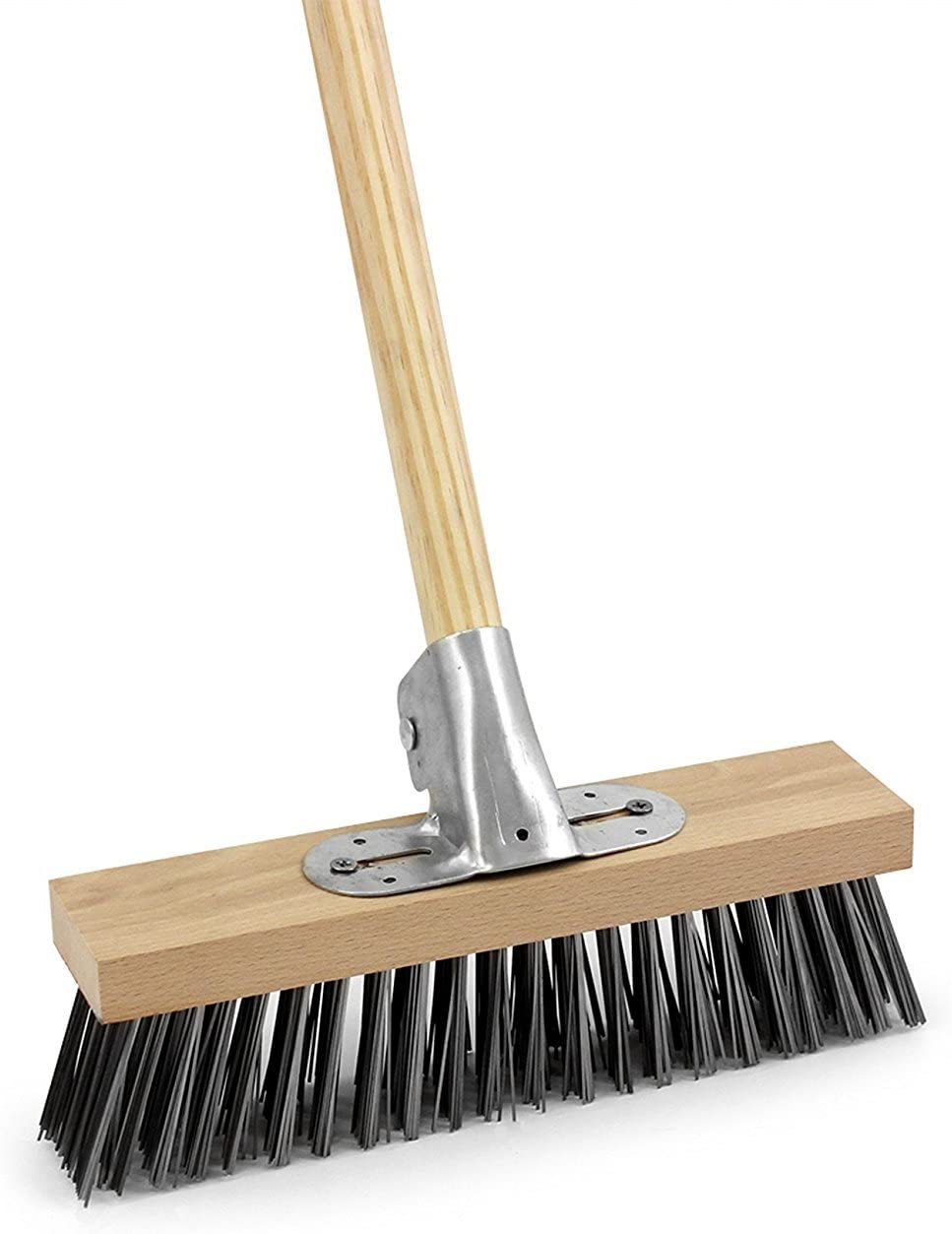 Charles Bentley Wire Broom with Bracket and Wooden Handle 12" Galvanised, Beige