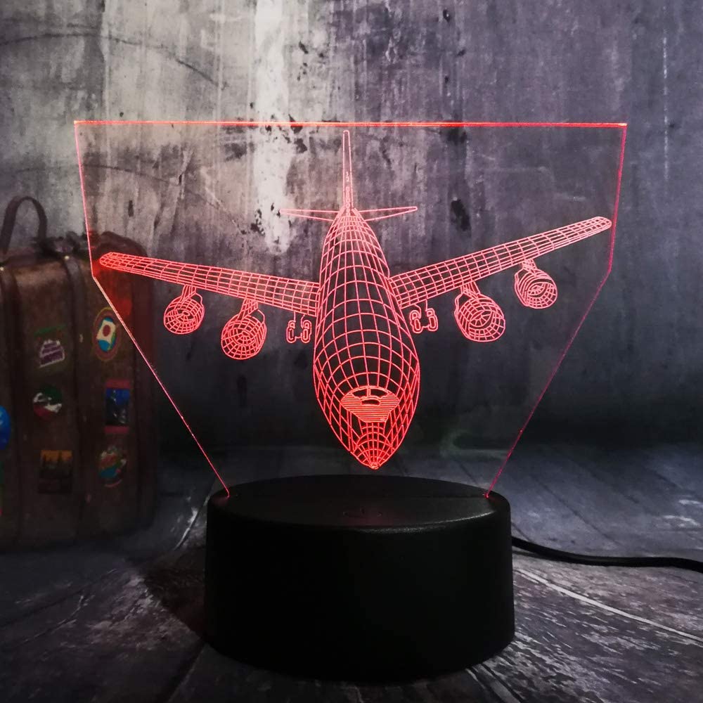 PONLCY 3D Illusion Lamp Airplane Led Night Light, 16 Colors Changing USB Desk Lamps with Remote Control - Image 4