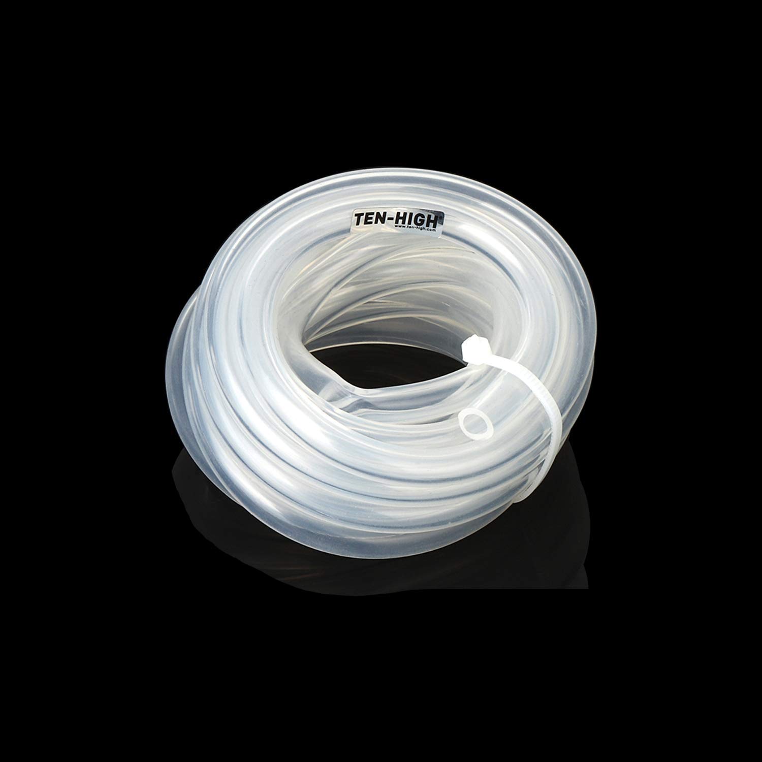 TEN-HIGH Food Grade Silicone Tubing, 6mm ID x 8mm OD Transparent Silicone Tube, Wall Thickness 1mm
