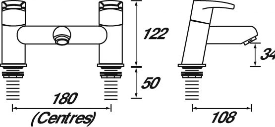 Bristan OR BF C Orta Bath Filler - Chrome Plated - Image 3