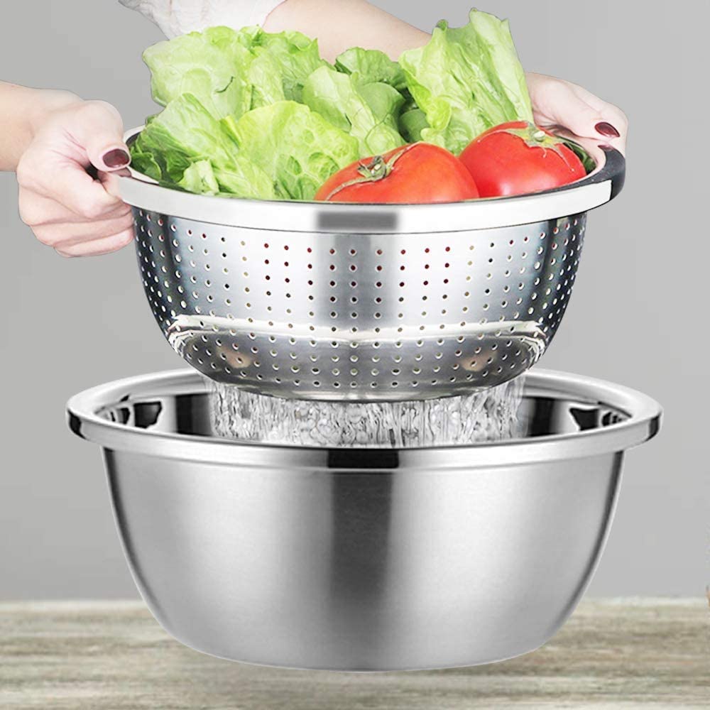 Strainer Stainless Steel and Salad Bowl, Noodle Strainer, Strainer