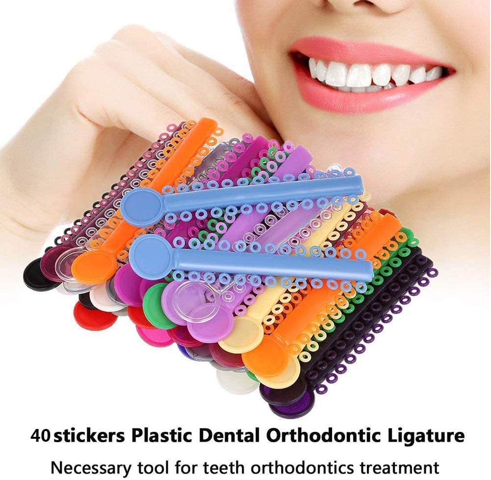 RZJZGZ 1040 Pcs Orthodontic Ligature Ties Multi Color Orthodontic