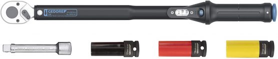GEDORE Torque Wrench Set with Square Drive, 1/2", 40-200 Nm, Set with Impact sockets/Extension, 3550-UK-LS4