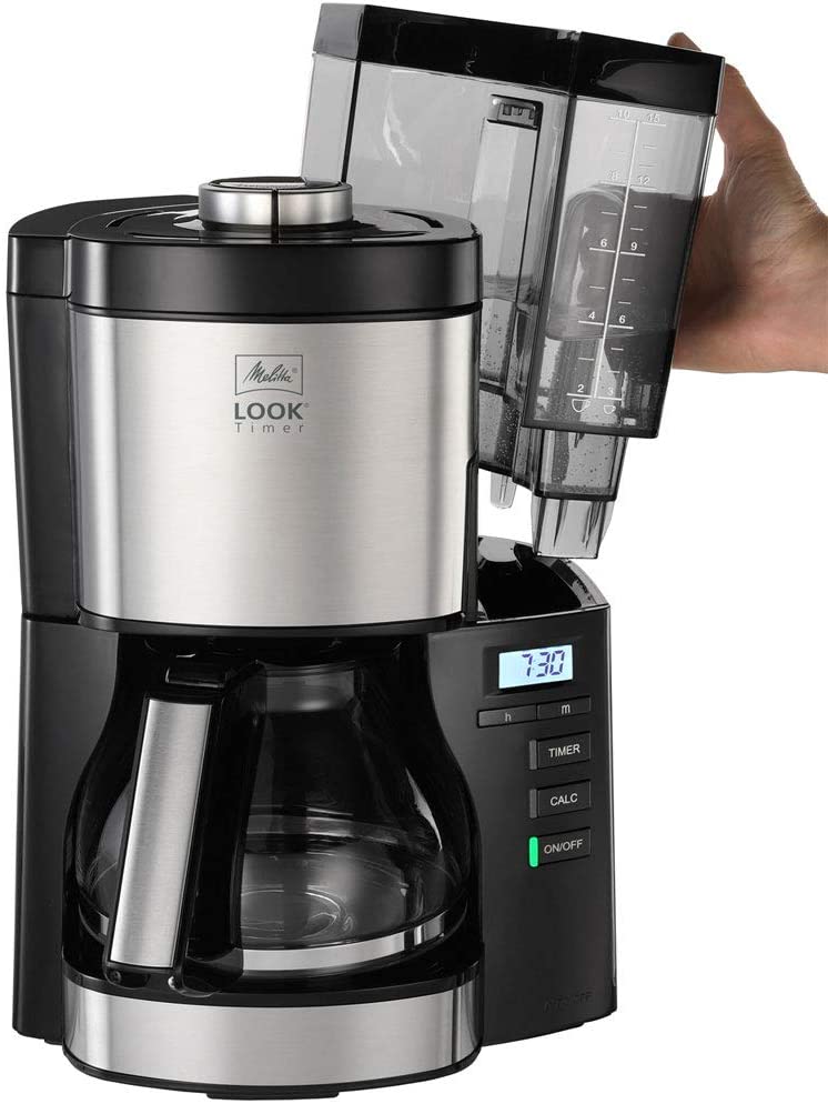 Melitta Filter Coffee Machine, Look V Timer Model, Stainless Steel, 21 x 24 x 33.5 cm, Black, Art. No. 6766591 - Image 2