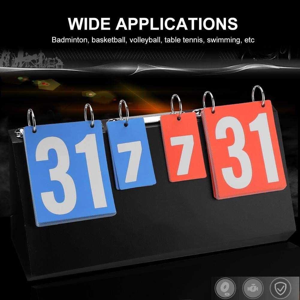 Aigend Sports Scoreboard - 4 Digit Portable Sports Competition Score Board Table Top Scoreboard for Basketball Table Tennis Badminton - Image 2