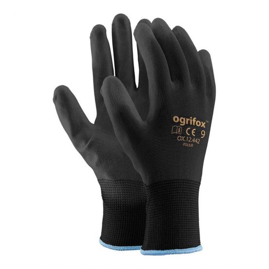 24 Pairs Work gloves PU Palm Dipped Black Nylon General Handling Work Gloves, Gardening, Builders, Mechanic (L-9) - Image 4