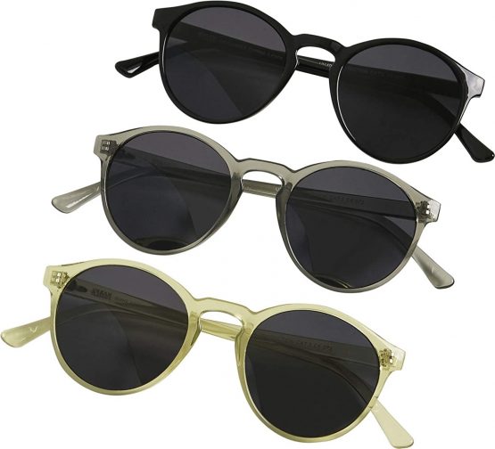 Urban Classics Unisex Kids’ Sonnebrille Sunglasses Cypress 3-Pack, Black/lightgrey/Yellow, One Size
