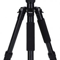 Rollei Compact Traveler No 1 Aluminium I Black I Lightweight travel tripod I Small pack size photo tripod I Ball head and tripod bag