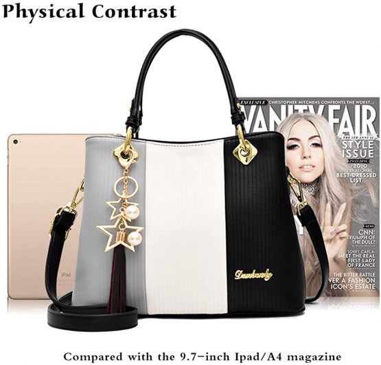 Chikencall® Women Clacssic Tote Bag Fashion Handbag And Purses designer PU leather Shoulder Bag Top Handle Satchel with Star Pendant - Image 3