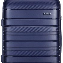 Kono Lightweight Polypropylene Medium Check in Luggage with 4 Spinner Wheels TSA Lock YKK Zipper Hard Shell Travel Trolley Suitcase (Black, 65cm 66L)