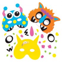 Baker Ross AW777 Halloween Kits, Monster Bunch Foam Mask Craft for Kids to Dress up and Play This Trick Or Treat Season (Pack of 4), Assorted