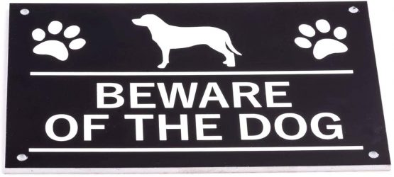 OriginDesigned Beware of the DOG Sign, Bold Black and White, Easy to See Warning, Outdoor Notice, Deterrent Sign - Image 3