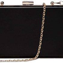 EVEOUT Womens Acrylic Transparent Evening Clutches Clear Box Handbag Cross Body Purse Bag Shoulder Bag Black