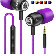 Earphones with Microphone - LUDOS CLAMOR in-Ear Headphones with Mic and Volume Control Earbuds, Bass, Reinforced Cable, New Generation Memory Foam Earphone for Computer, Laptop, PC, Samsung, iPhone