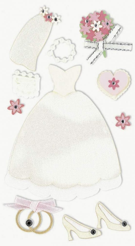 Baier Schneider &Sticker Label Stickers-Mix, Wedding Dress, Pack of 8, Multi-Color, 1 Piece - Image 2