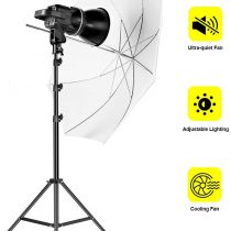 GVM 80W LED Video Lights with Bowens Mount Kit, Continuous Output Lighting 5600K CRI97+ Dimmable LED Photography Lighting Kit, Studio Lighting for Photography YouTube Wedding Shooting Light with Stand