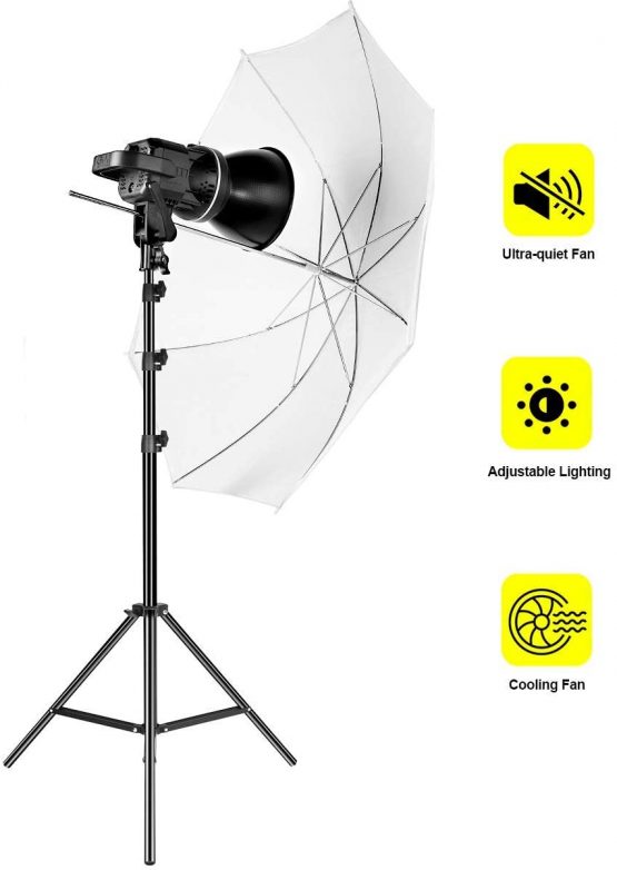 GVM 80W LED Video Lights with Bowens Mount Kit, Continuous Output Lighting 5600K CRI97+ Dimmable LED Photography Lighting Kit, Studio Lighting for Photography YouTube Wedding Shooting Light with Stand