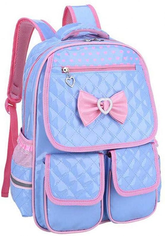 Puretime Girls Cute Pu Leather School Backpack Satchel Waterproof Travel Bag for Teenage Girls Princess Style - Image 2