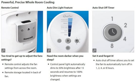 Honeywell HYF260E QuietSet Tower Fan with Remote Control, White - Image 2
