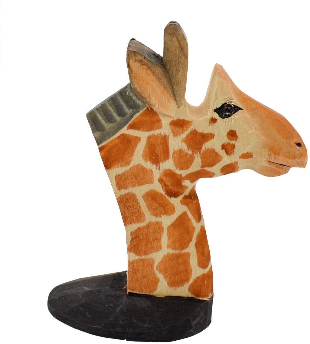 VIPbuy Hand Carved Wood Eyeglasses Spectacle Sunglasses Holder Stand Animal Shaped Home Office Desk Décor Gift (Giraffe) - Image 4