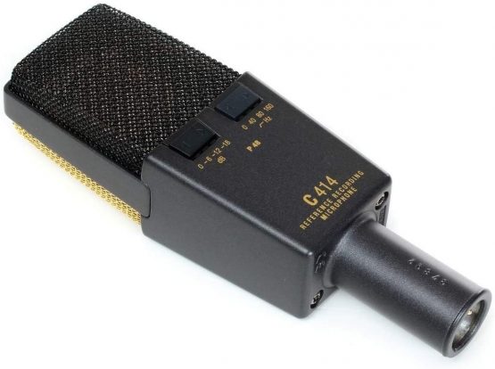 AKG C414 XLII Reference Multipattern Condenser Microphone, Highly Versatile, For Live sound and Studio installations - Black & Gold - Image 4