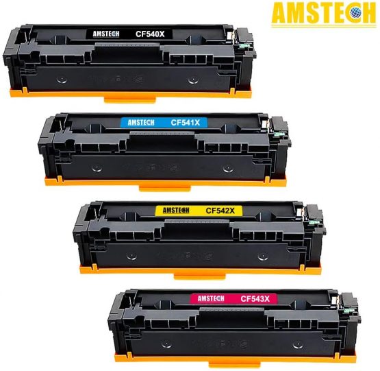 Amstech Compatible Toner Cartridge Replacement for HP 203X CF540X 203A CF540A Color Laserjet Pro MFP M281fdw M254dw M281fdn M280nw M281cdw M254nw M254dn M281 (Black Cyan Yellow Magenta, 4-Pack) - Image 2