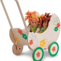 Dida - wooden pram for dolls - decoration: Flower