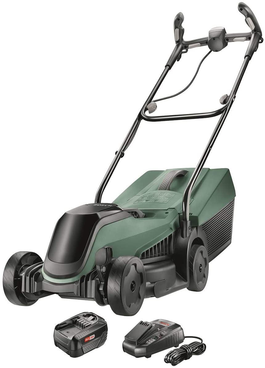 Bosch Cordless Lawnmower CityMower 18 (18 Volt, 1x battery, cutting width: 32 cm, lawns up to 300 m², in carton packaging)