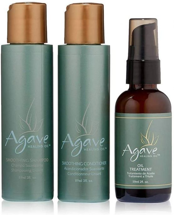 Agave Smoothing Trio by for Unisex - 3 Pc 3oz Shampoo, 3oz Conditioner, 2oz Oil Treatment