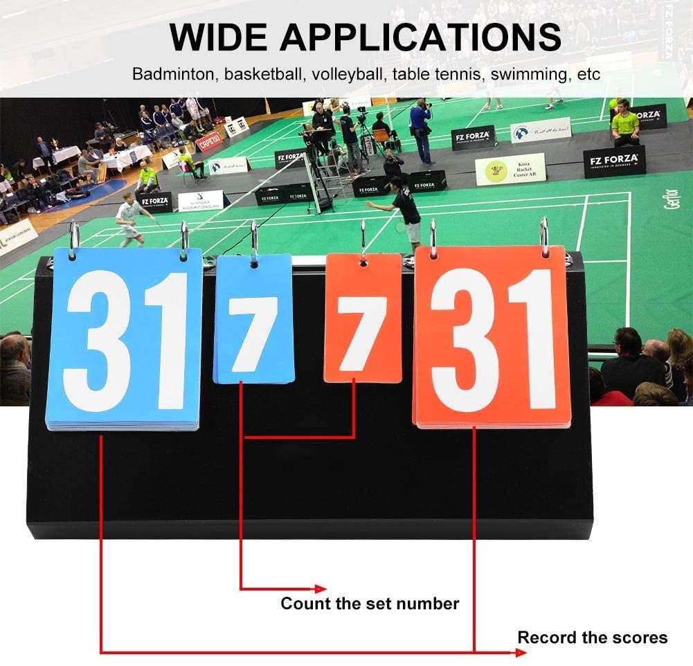 Aigend Sports Scoreboard - 4 Digit Portable Sports Competition Score Board Table Top Scoreboard for Basketball Table Tennis Badminton - Image 3
