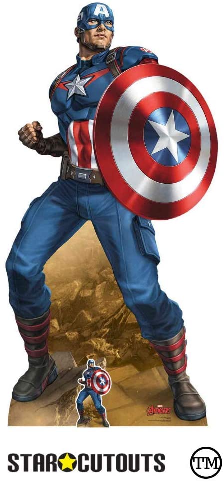 Star Cutouts SC1409 Avengers Marvel Legends Captain America Cardboard Cutout, Earth's Mightiest Hero