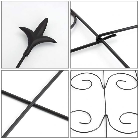 Amagabeli Garden Fence 32in x 10ft Decorative Garden Fencing Rustproof Black Iron Border Fence Panel Edging Metal Wire Fencing Animal Barrier 10" gap for Outdoor Patio Vinyl Flower Bed Vegetable Fence - Image 4