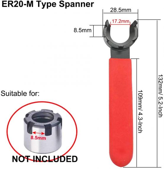 Gasea 2pcs ER16 ER20 M Type Collet Chuck Clamping Spanner CNC Collet Chuck Holder Wrench Lathe Tools - Image 4