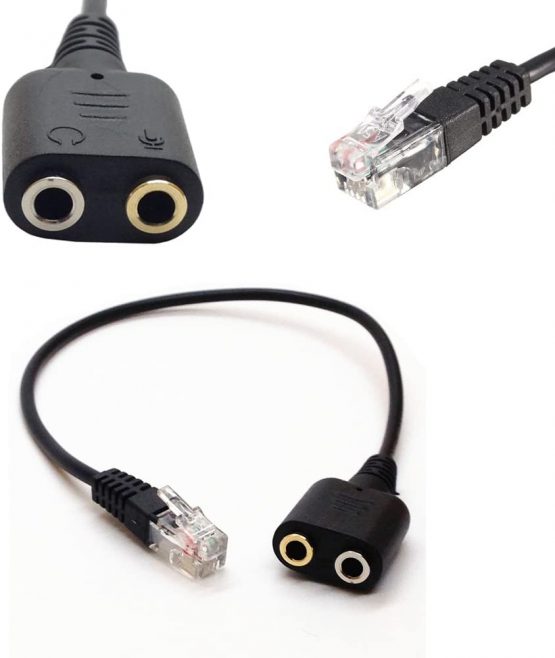 CentBest 3,5 mm auf RJ9 RJ10 Kabel PC Headset Telefon Kopfhörer Adapterkabel Konverter für Avaya 1600 9600 SNOM Yealink Telefonen