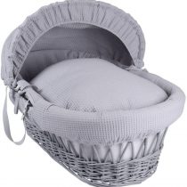 Waffle Grey Wicker Moses Basket