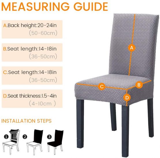 Dining Chair Covers, Modern Elastic Stretch Chair Cover Removable Washable Seats Slipcovers Parsons Dining Chair Cover for Hotel, Restaurant, Wedding Decor, Kitchen (Pack of 6, Silver grey) - Image 2