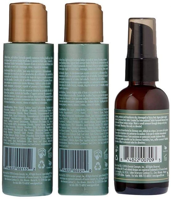 Agave Smoothing Trio by for Unisex - 3 Pc 3oz Shampoo, 3oz Conditioner, 2oz Oil Treatment - Image 2