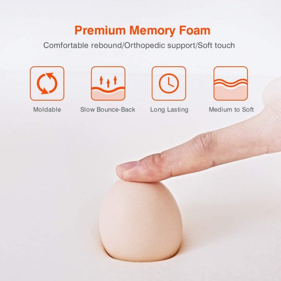 Sweetnight Memory Foam Pillow, Orthopaedic Pillows- Ergonomic Anti Snore Contour Cervical Cooling Bed Pillows for Night Sweats with Washable Pillow case 60 X 40cm - Image 4